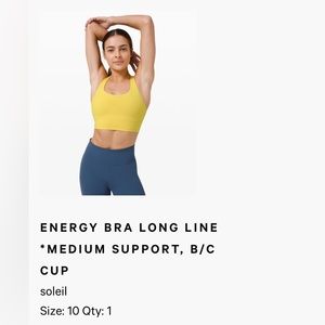 Lululemon Energy Long Line Bra (10) SOLEIL